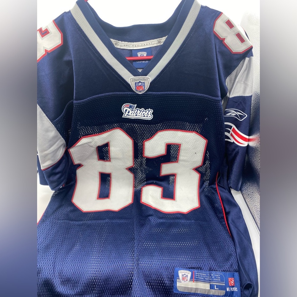 NFL New England Patriots Jersey #83 Wes Welker vintage embroidered  size large